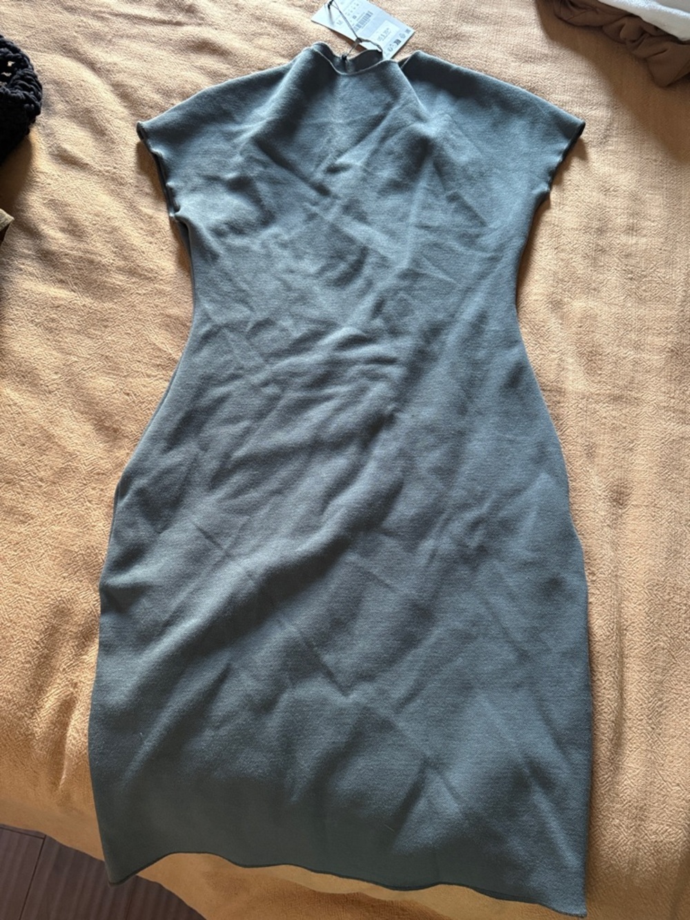 Zara Sleeveless Mock Neck Midi Dress in Gray